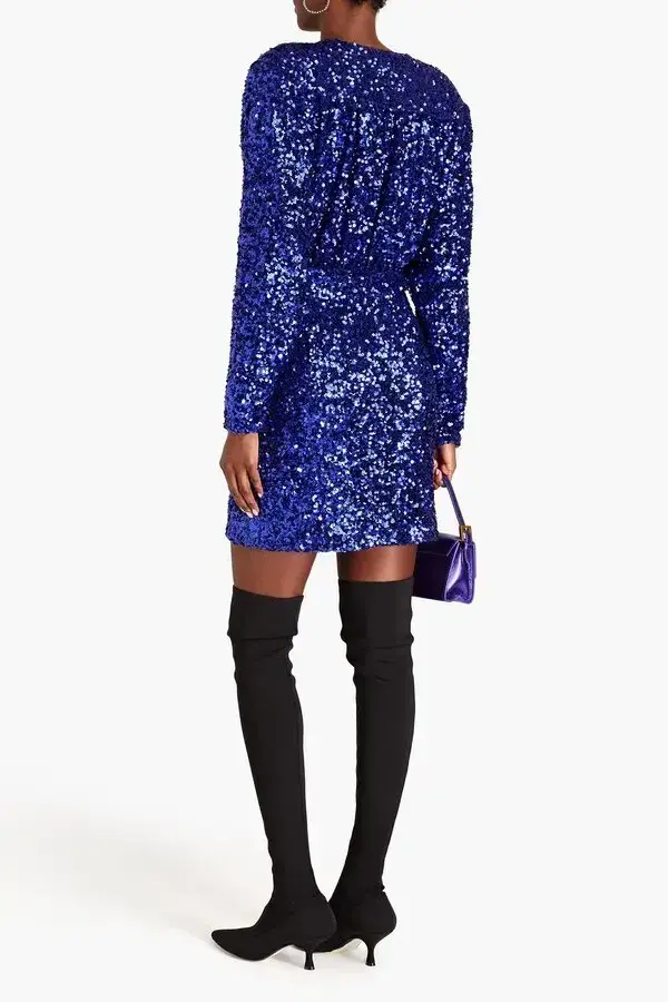 Rotate By Birger Christensen Sequinned Blue Mini Size 10 - Image 2