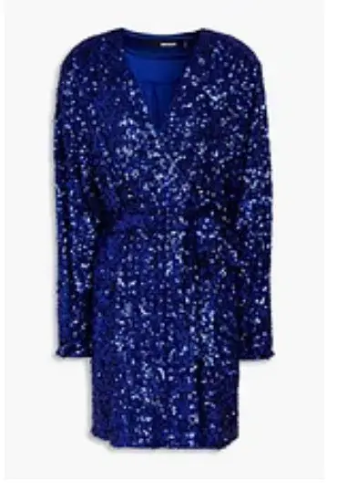 Rotate By Birger Christensen Sequinned Blue Mini Size 10 - Image 3