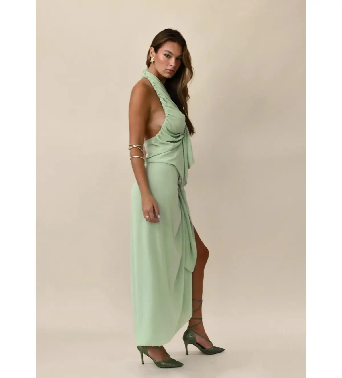 Koster Kulture Bobbies Top and Maxi Skirt Set Pistachio Size 8 - Image 4