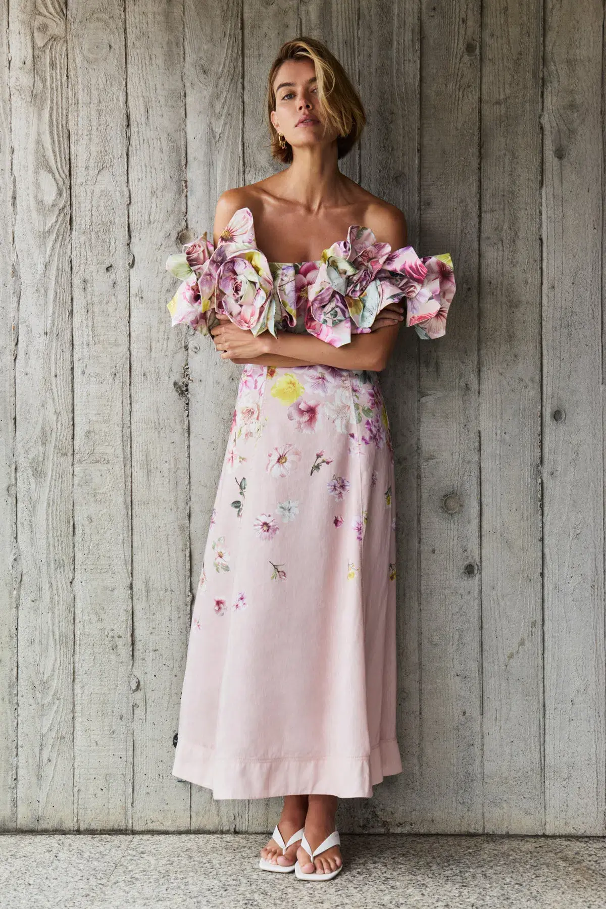 Aje Misha Maxi Dress in Pink Collage Floral Size XS / AU 6 - Image 1
