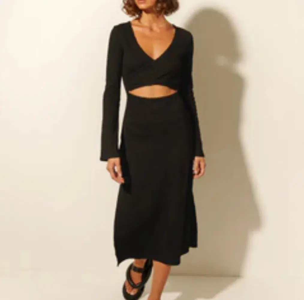 Kivari Marta Midi Dress Black Size AU 12 - Image 1