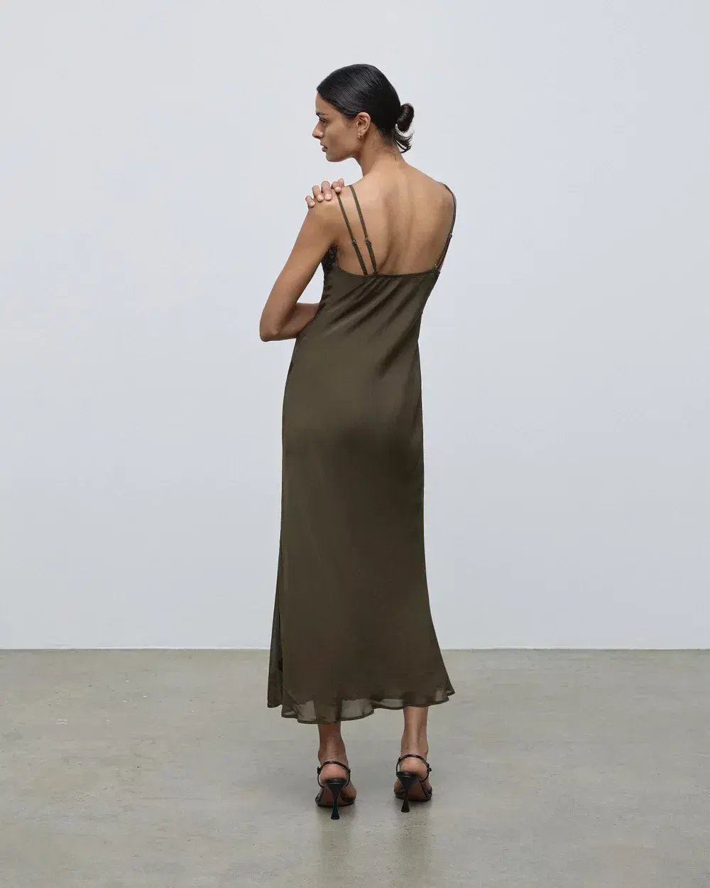 Lover Ainslee Lace Maxi Olive Green Dress Size AU 12 - Image 3