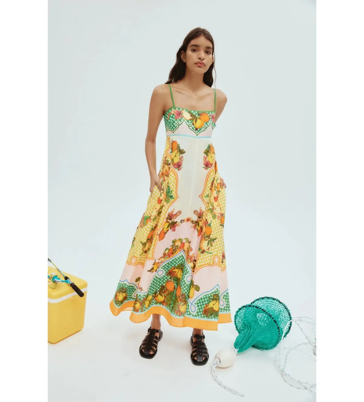 Alemais Lemonis Midi Sundress Multi Print Size AU 10 - Image 1