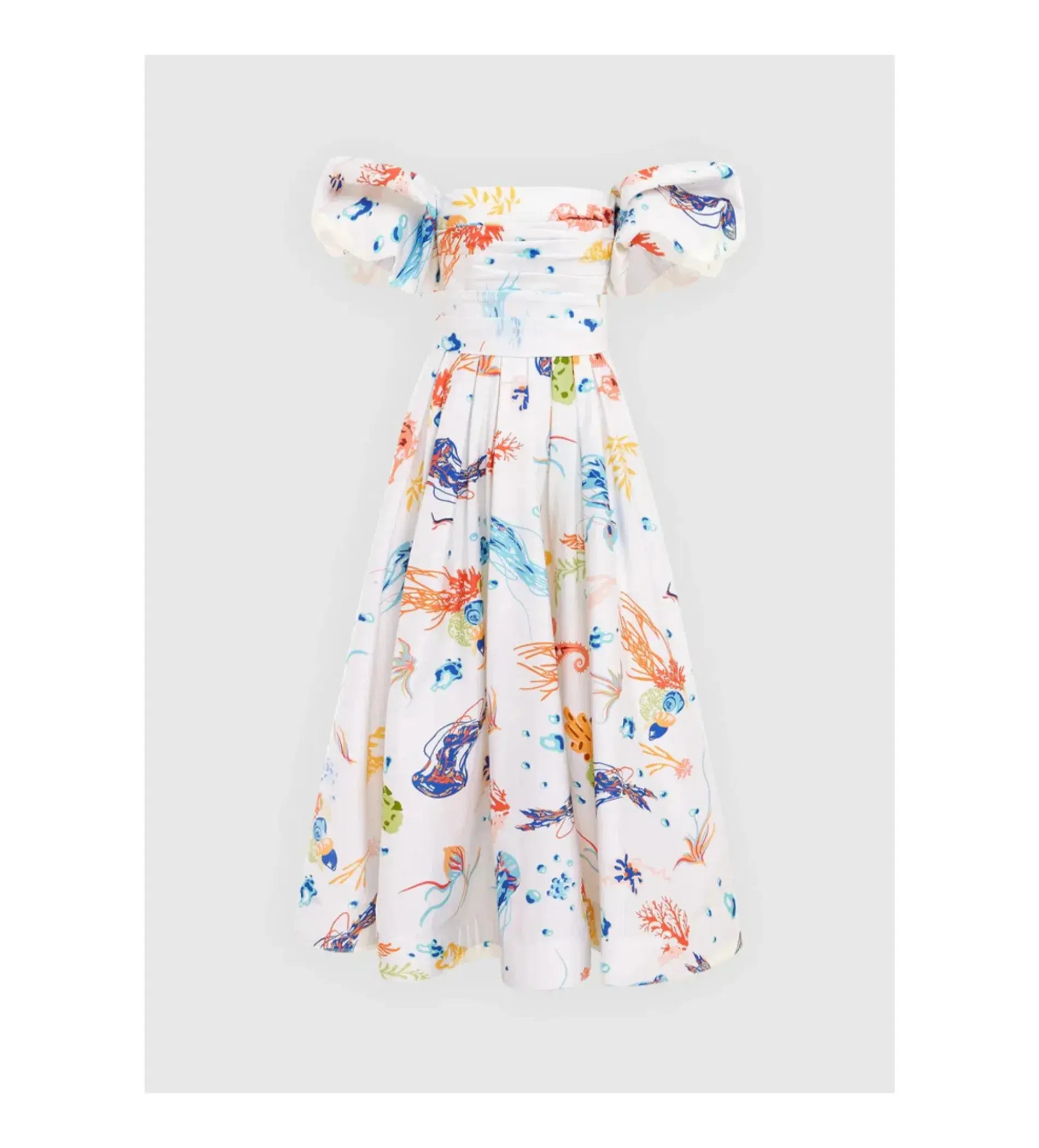 Leo Lin Matilda Puff Sleeve Midi Dress Twilight Print Size AU 12 - Image 9