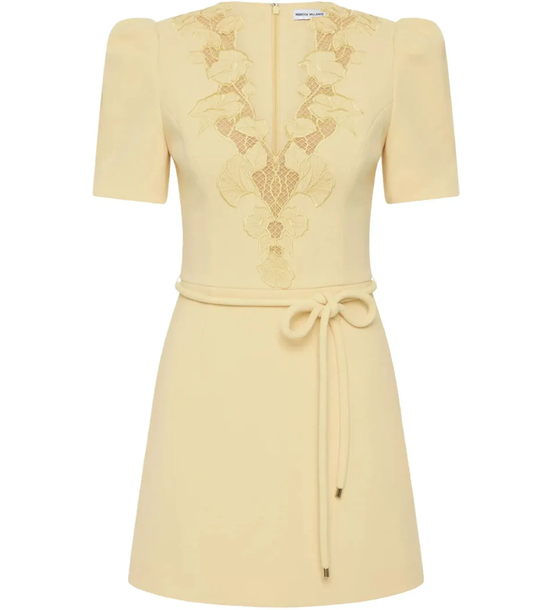 Rebecca Vallance Lulu Short Sleeve Mini Dress in Yellow Size AU 6 - Image 4