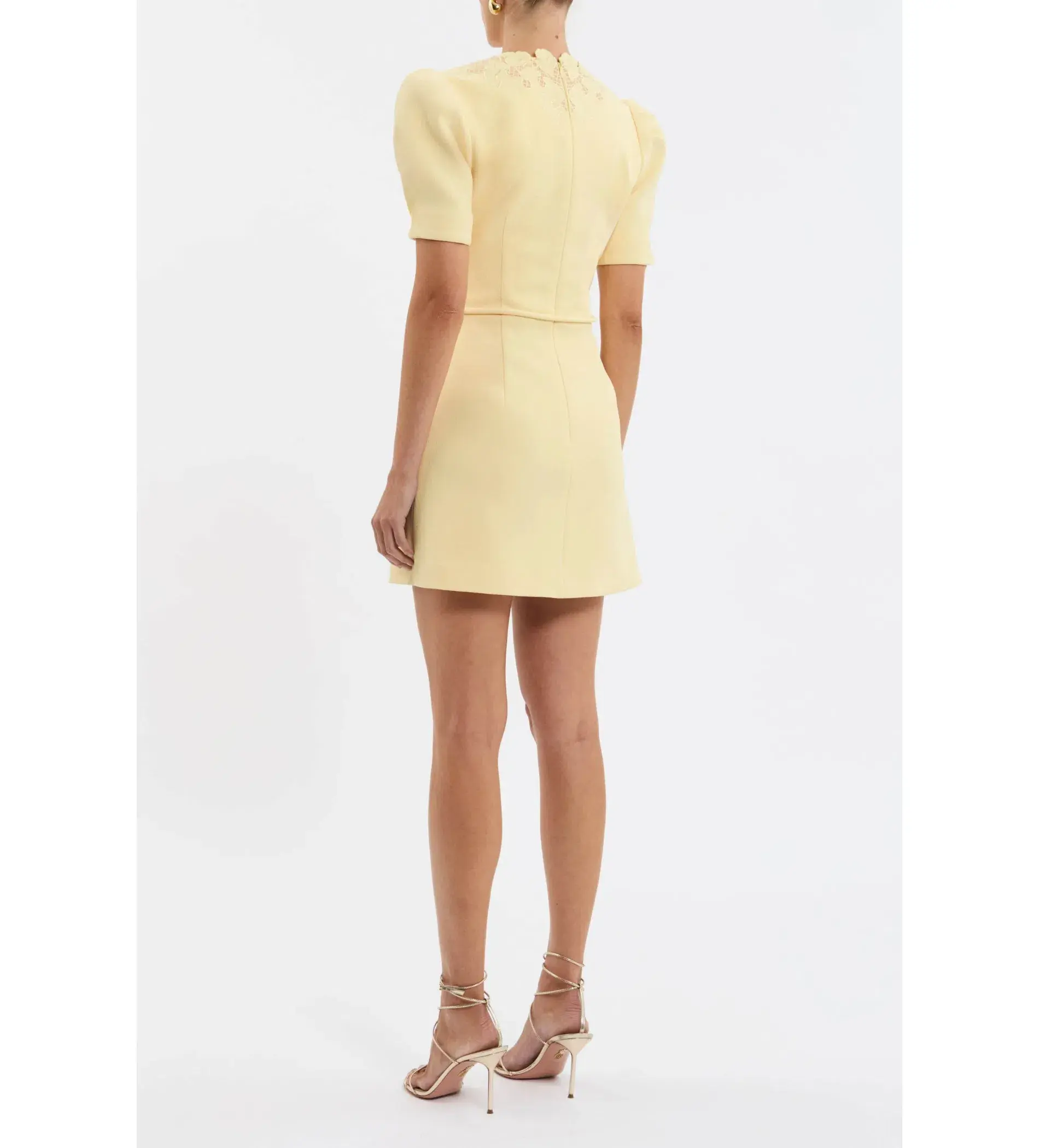 Rebecca Vallance Lulu Short Sleeve Mini Dress in Yellow Size AU 6 - Image 3