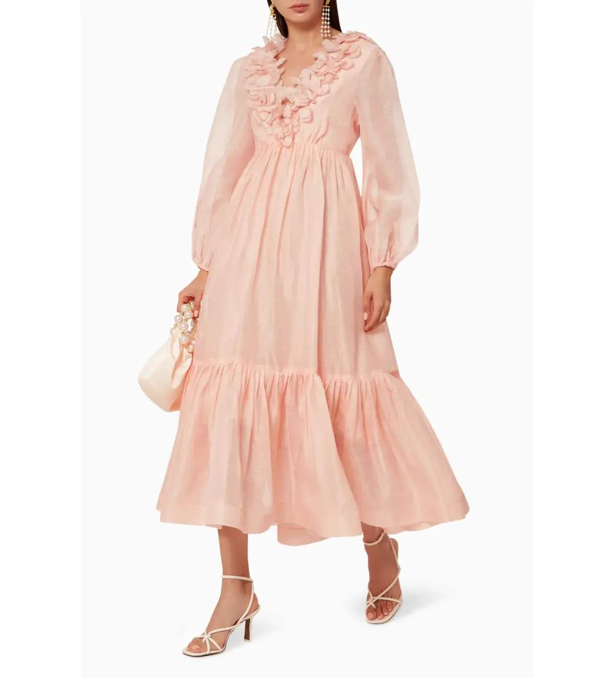 Zimmermann The Lovestruck Garland Midi Dress Pink Size 2 AU 12 - Image 1