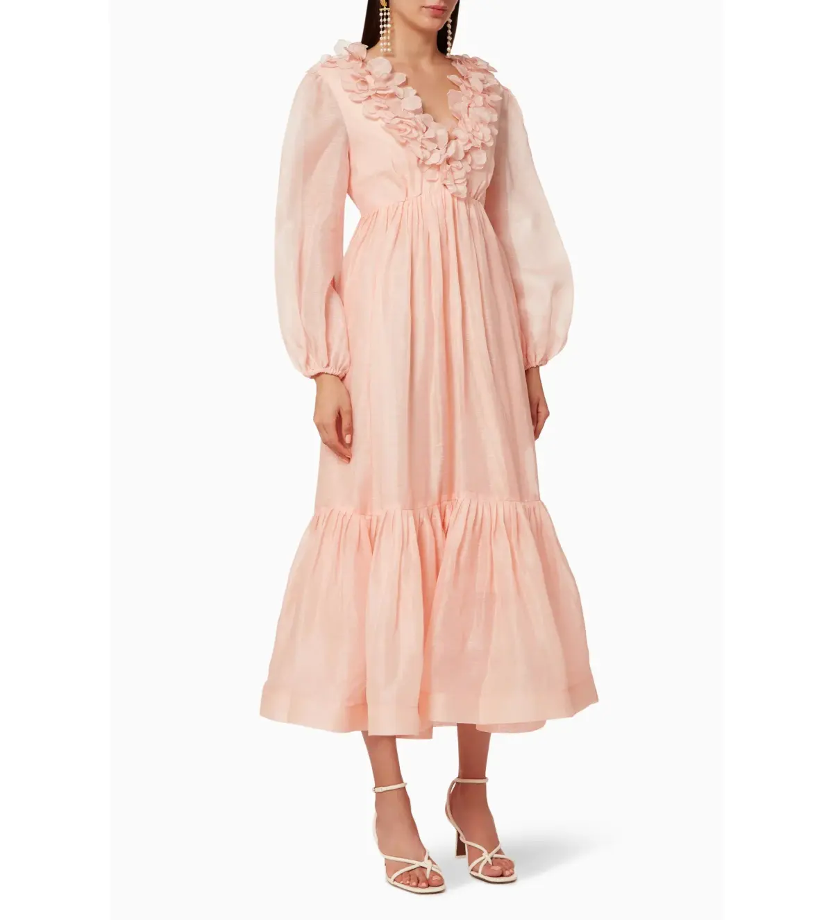 Zimmermann The Lovestruck Garland Midi Dress Pink Size 2 AU 12 - Image 2