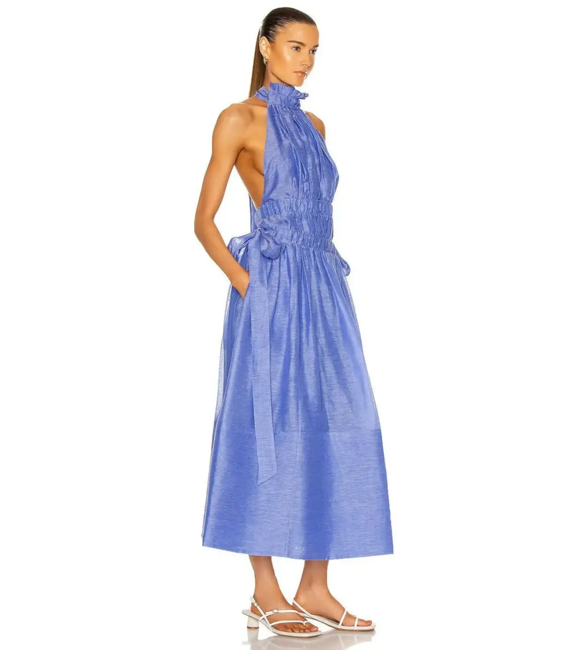 Zimmermann Luminous Halter Gown Cornflower Size 2 AU 12 - Image 3