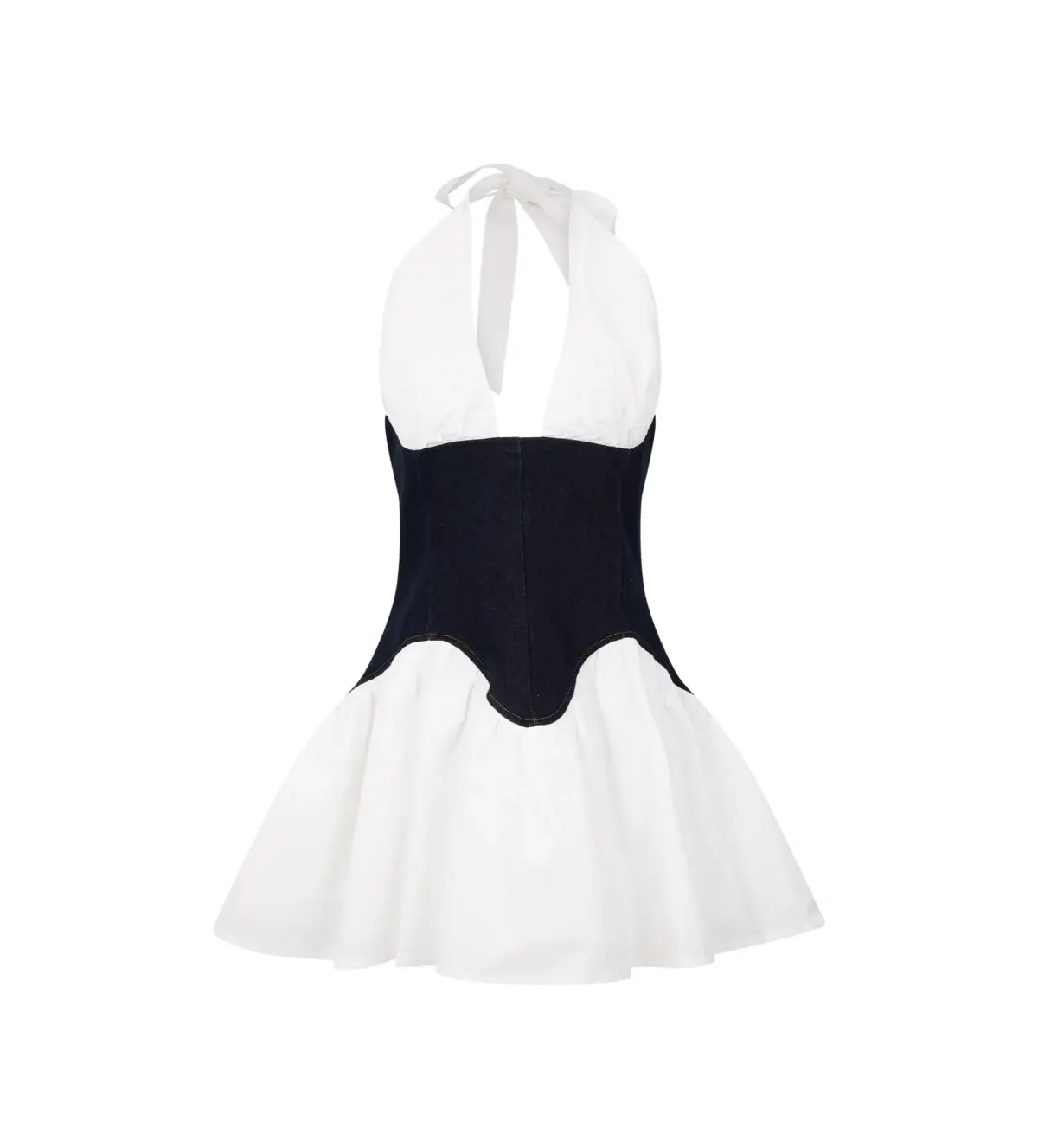 MESHKI Merlyn Denim Cotton Mini Dress Indigo Blue Size S AU 8 - Image 6