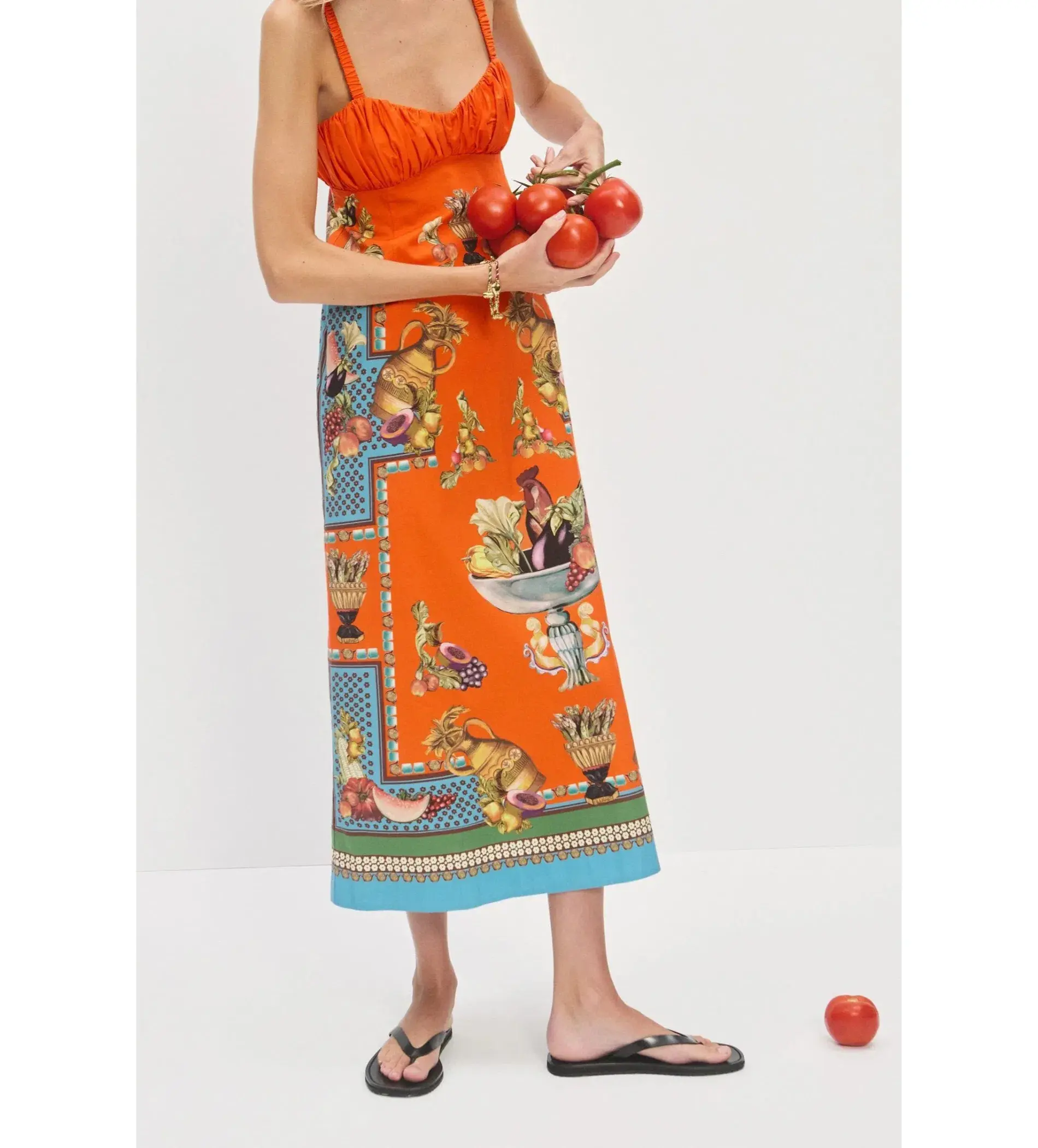 Alemais Rocco Midi Dress Orange Print Size AU 12 - Image 2