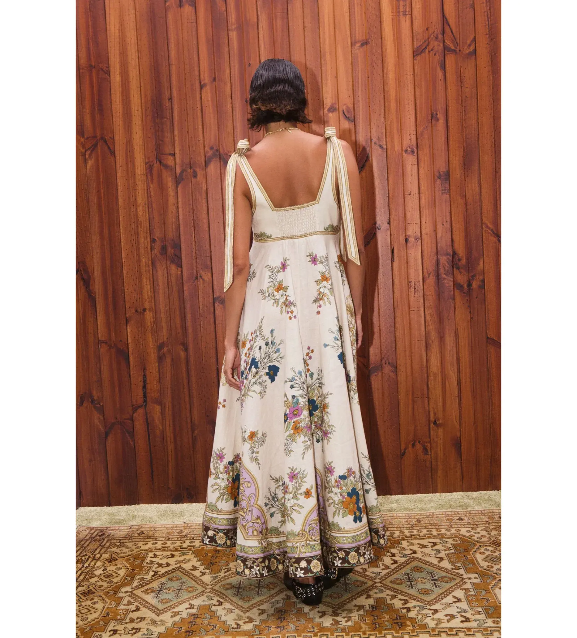 Alemais Antoinette Ballet Midi Sundress Cream Floral Size AU 8 - Image 5