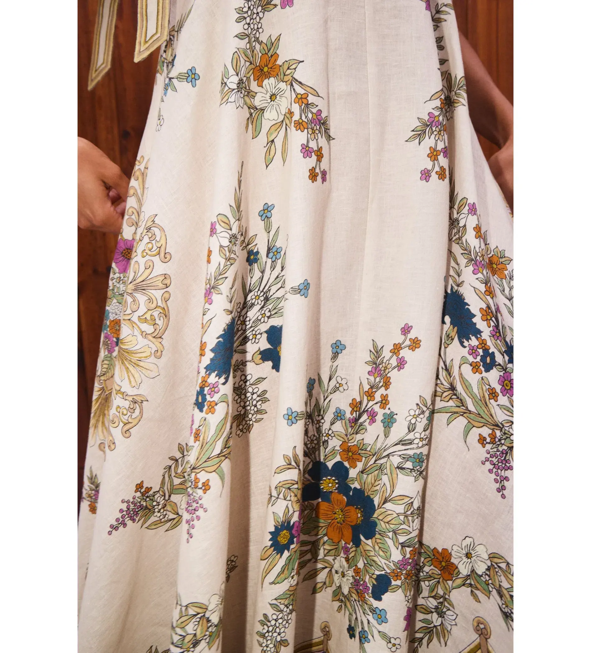 Alemais Antoinette Ballet Midi Sundress Cream Floral Size AU 8 - Image 6