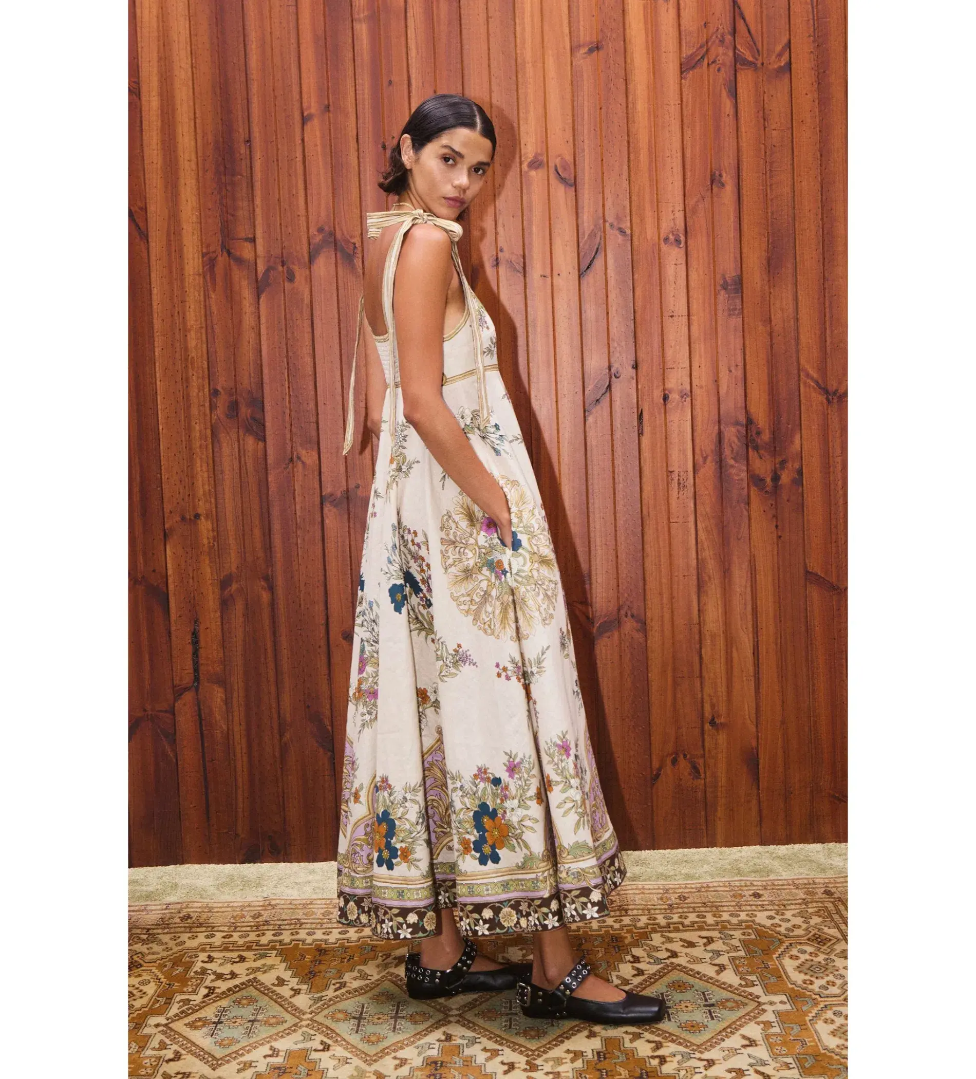 Alemais Antoinette Ballet Midi Sundress Cream Floral Size AU 8 - Image 4