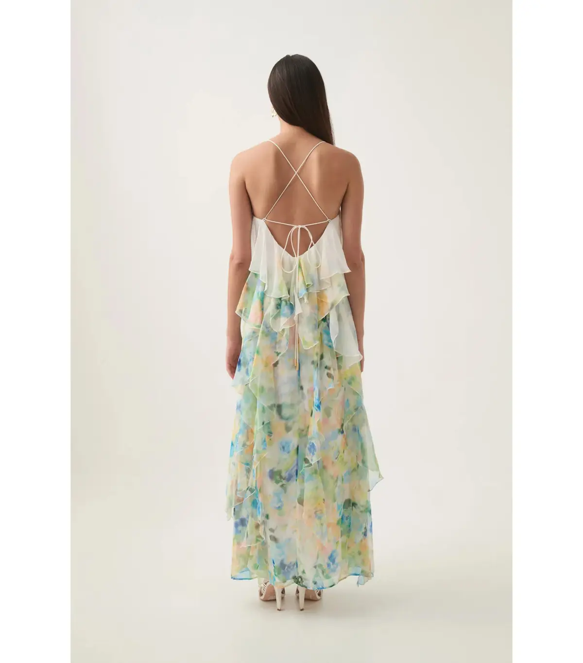 Aje Dreamscape Frill Maxi Dress in Floral Haze Size AU 8 - Image 2