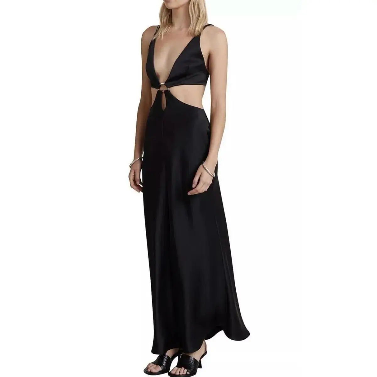 Bec and Bridge Felix V Maxi Dress in Black Size 8 - Image 1