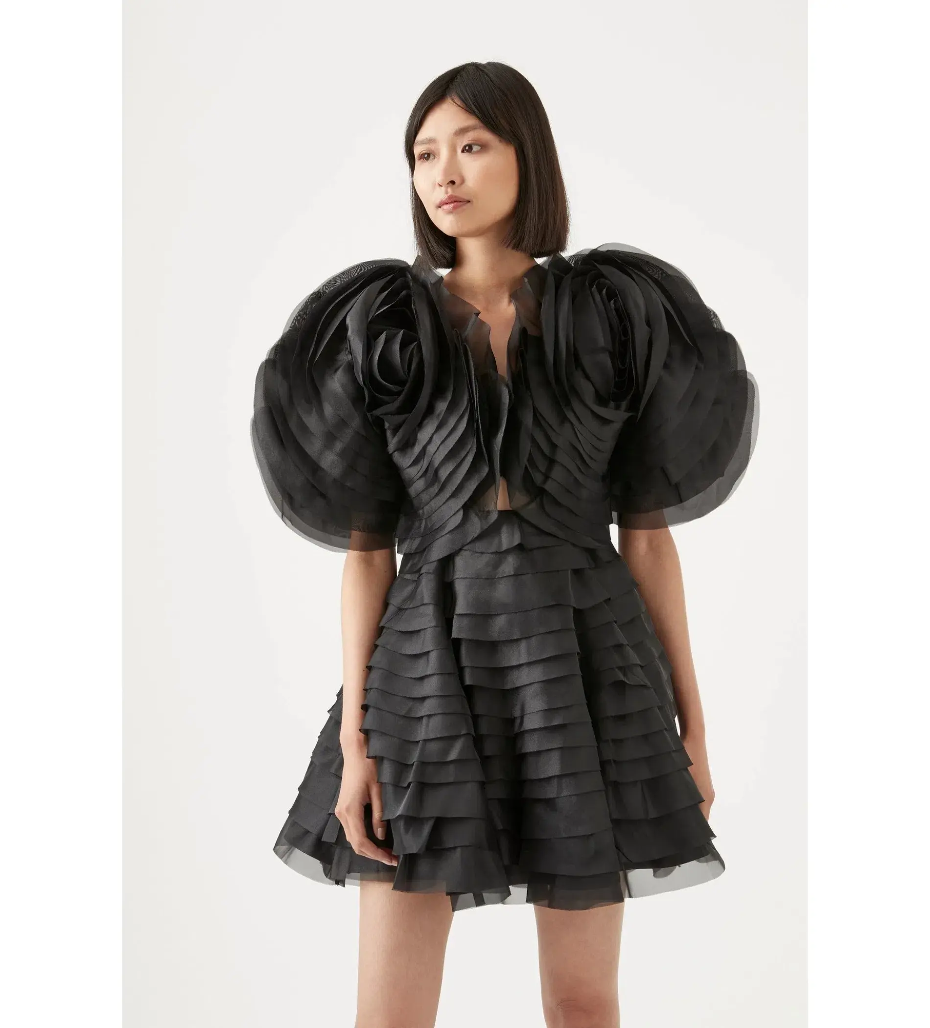 Aje Amour Ruffle Mini Dress Black Size AU 8 - Image 2