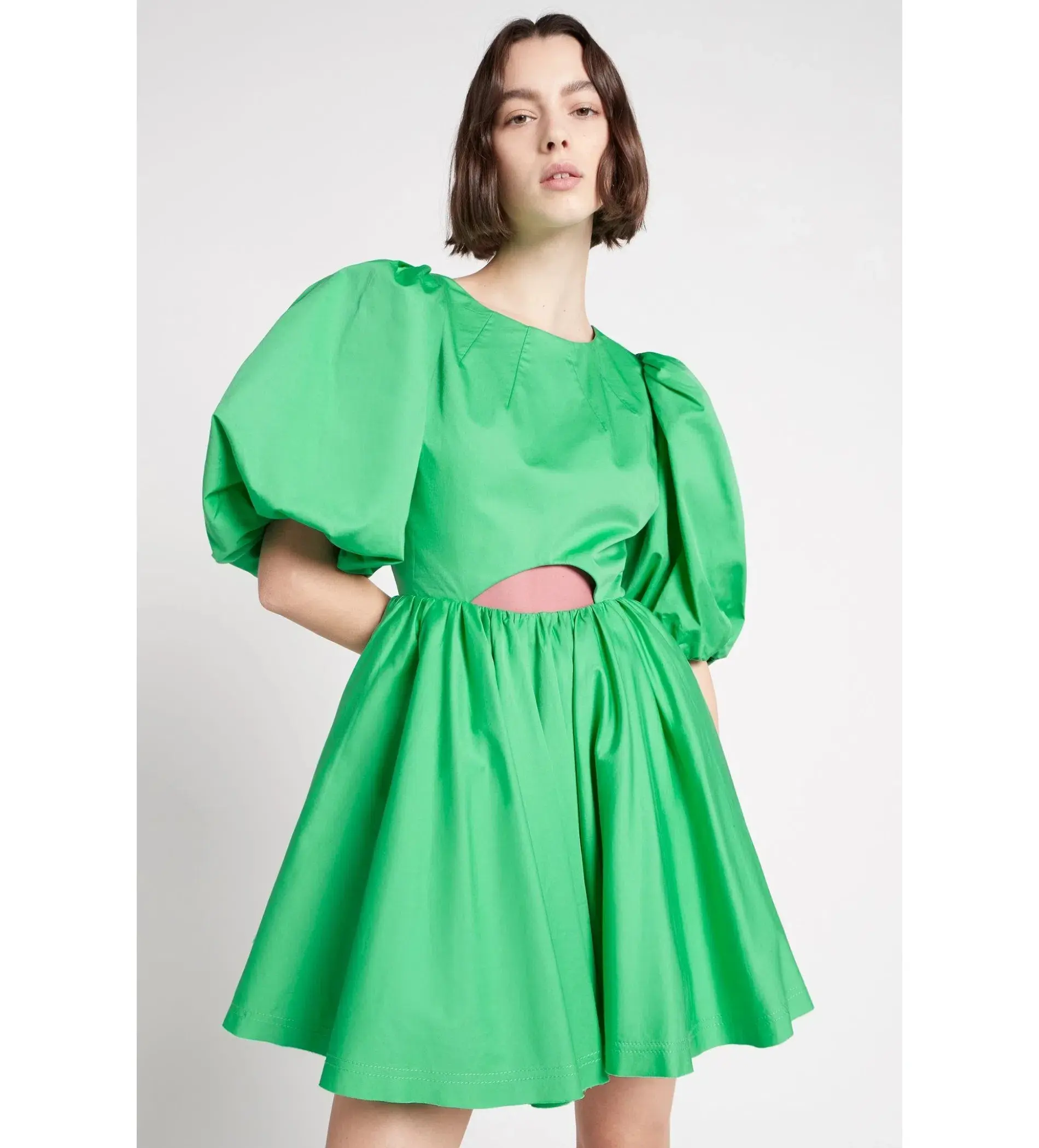 Aje Colette Abstract Cut Out Mini Dress Green Size AU 10 - Image 2