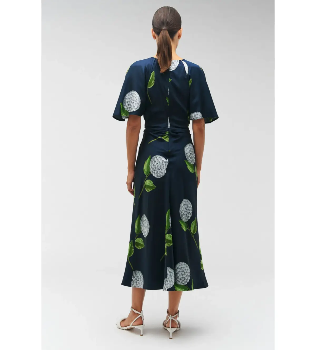 Oroton Snowdrop Print Midi Dress North Sea Size 14 - Image 4