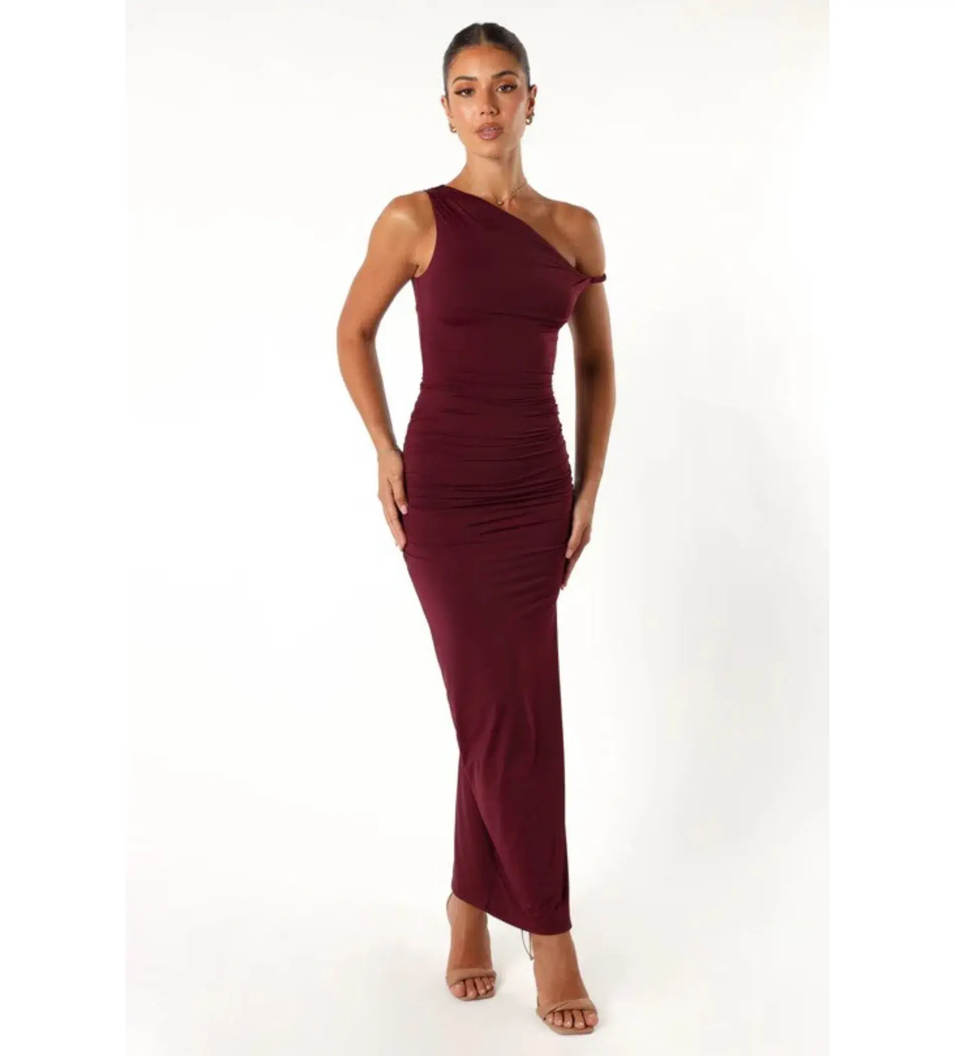 Runaway The Label Karmina Midi Dress Merlot Size AU 8 - Image 1