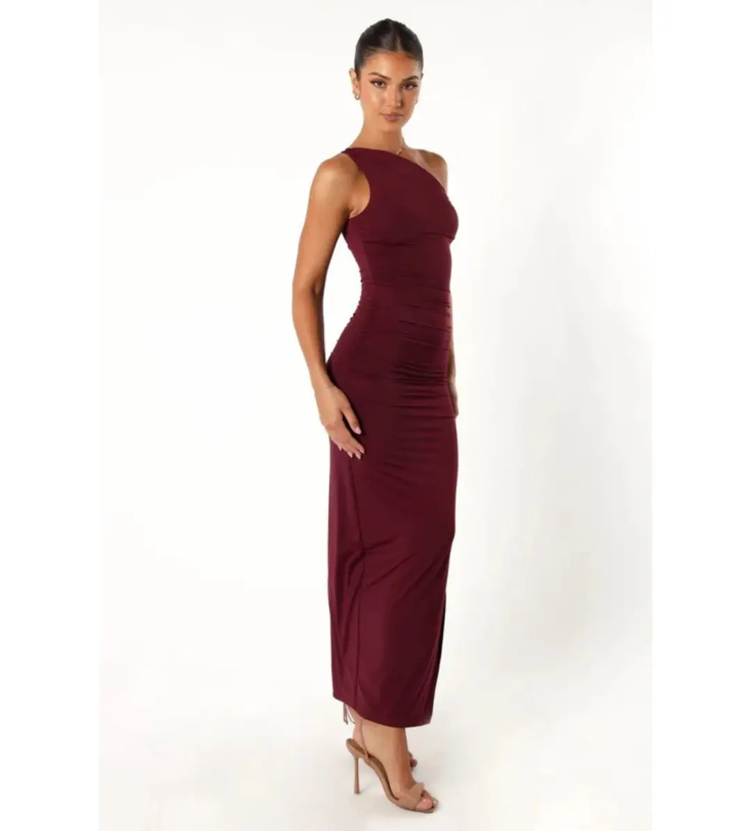 Runaway The Label Karmina Midi Dress Merlot Size AU 8 for rent on The Volte - main image