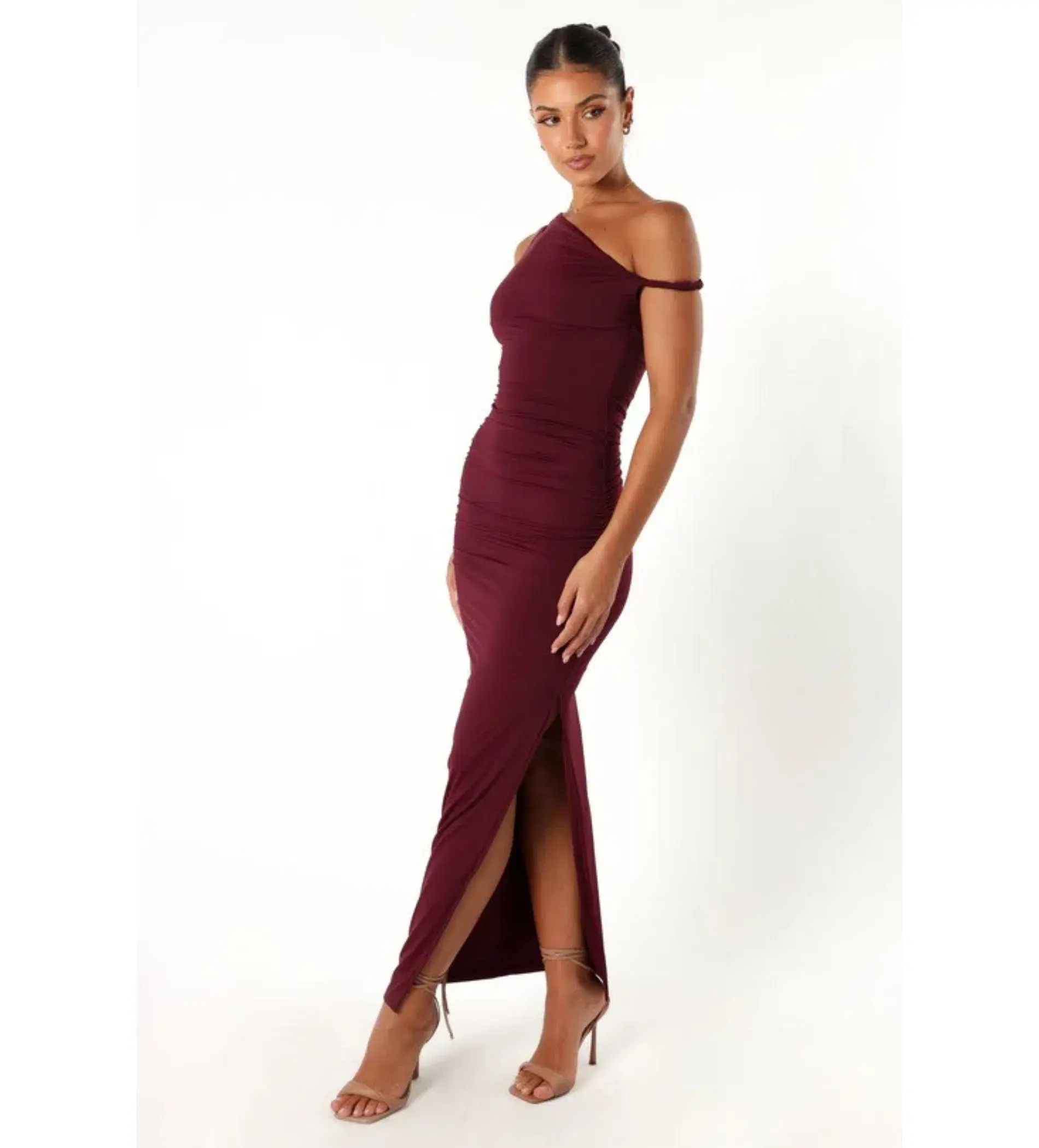 Runaway The Label Karmina Midi Dress Merlot Size AU 8 - Image 3