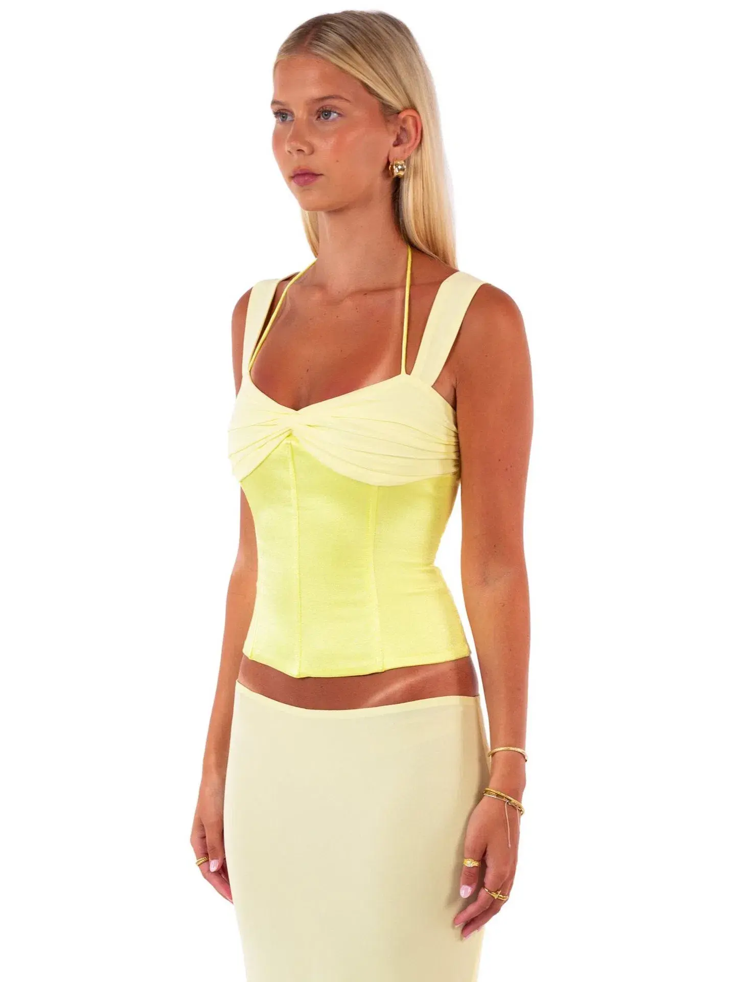 I am Delilah Scarlett Corset & Maxi Skirt Set in Butter Yellow Size S (AU 8)  - Image 4