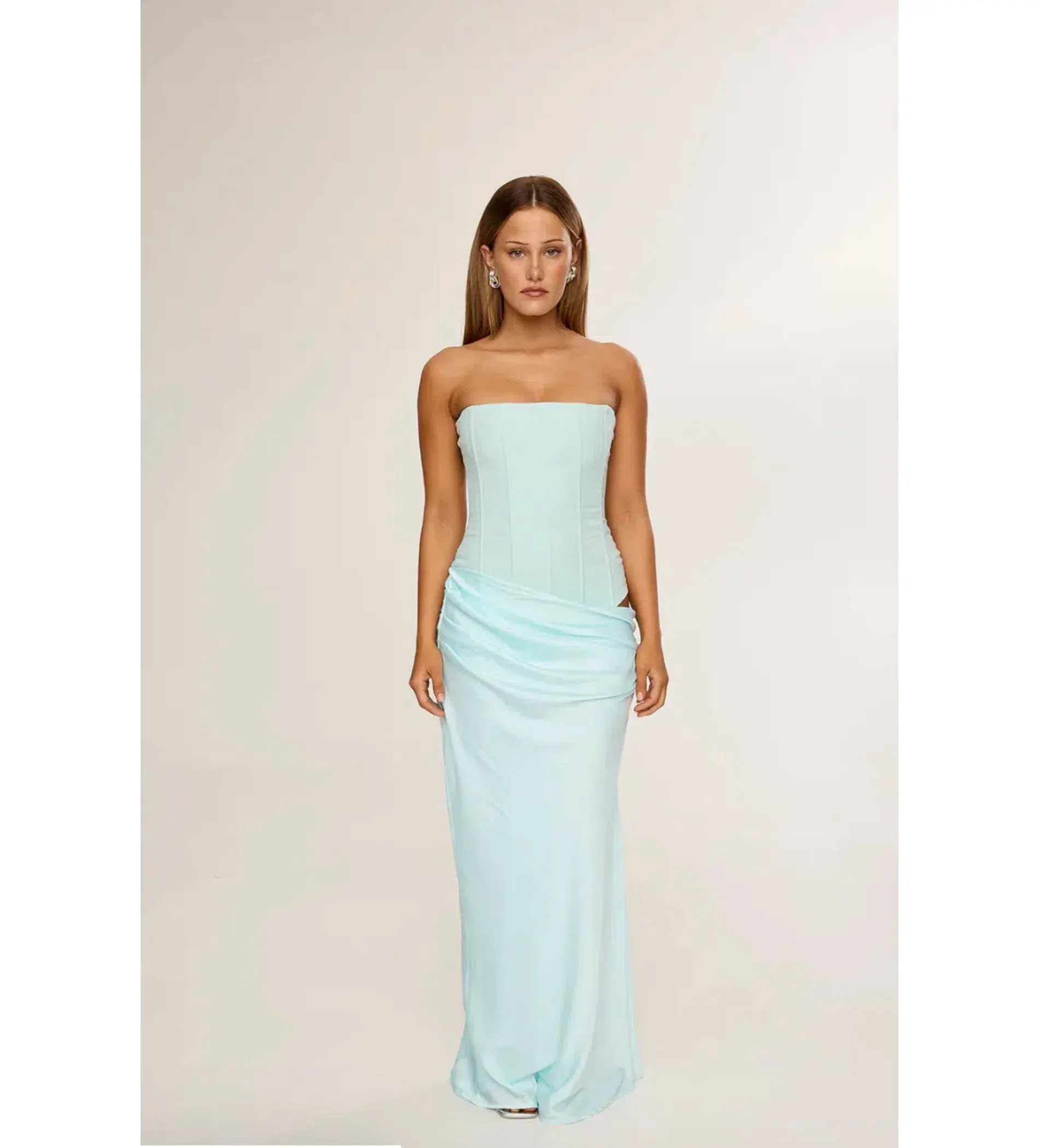 HNTR The Label Huxley Gown Aqua Size 8 - Image 1