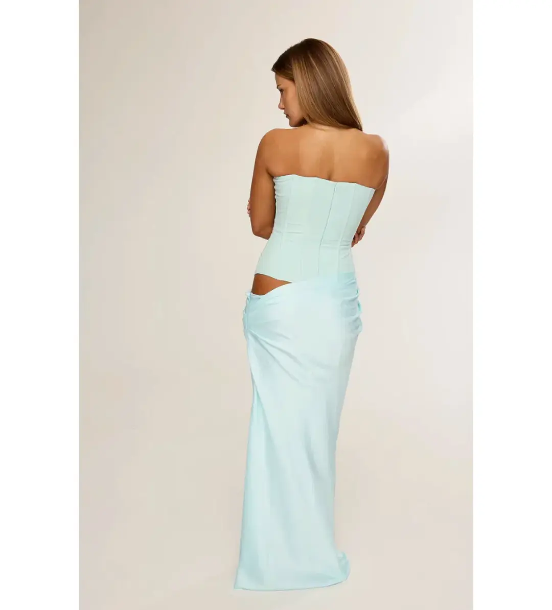 HNTR The Label Huxley Gown Aqua Size 8 for rent on The Volte - main image