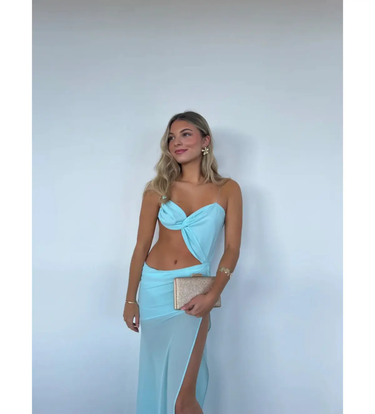 Natalie Rolt Dahlia Maxi Dress Baby Blue Size 1 AU 8 - Image 3