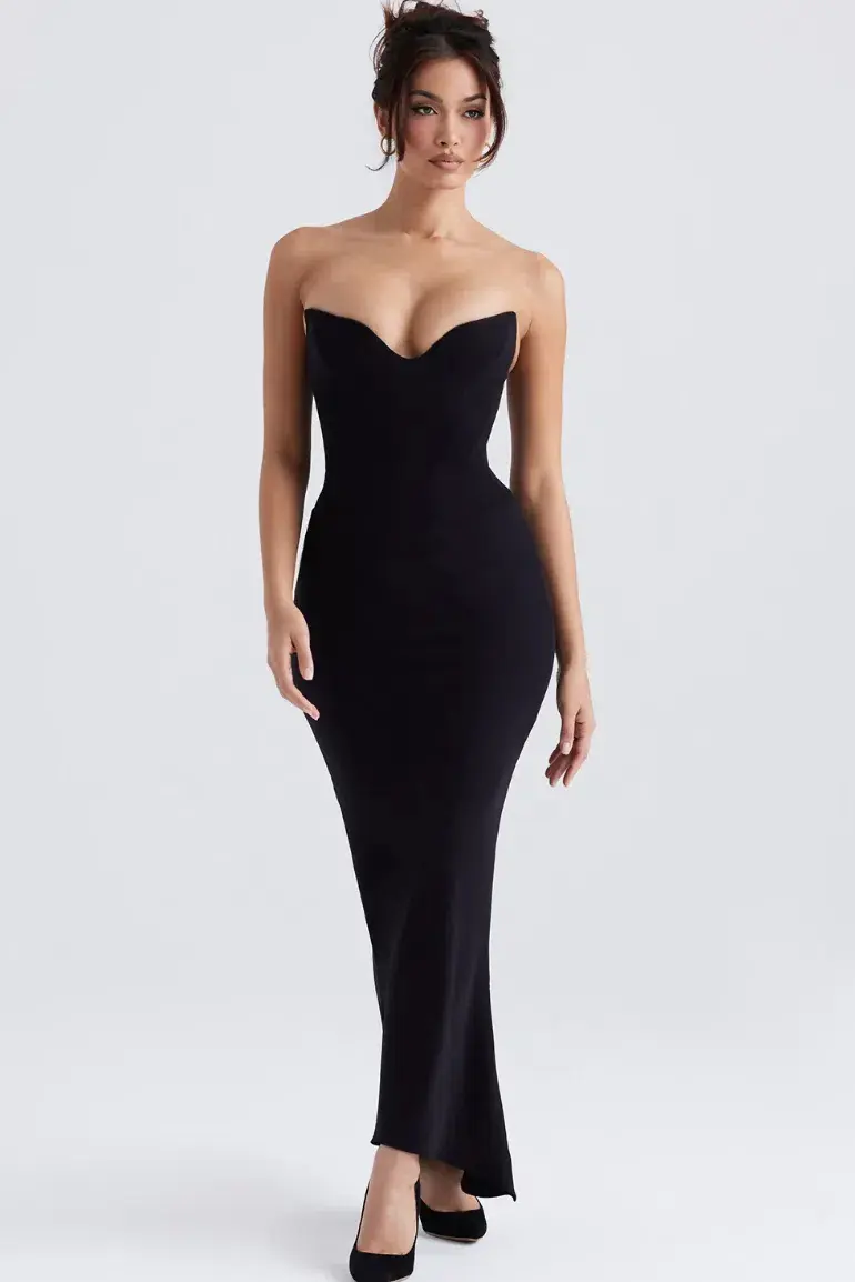 House of CB Sabine Dress Maxi Black Size AU 6 - Image 1