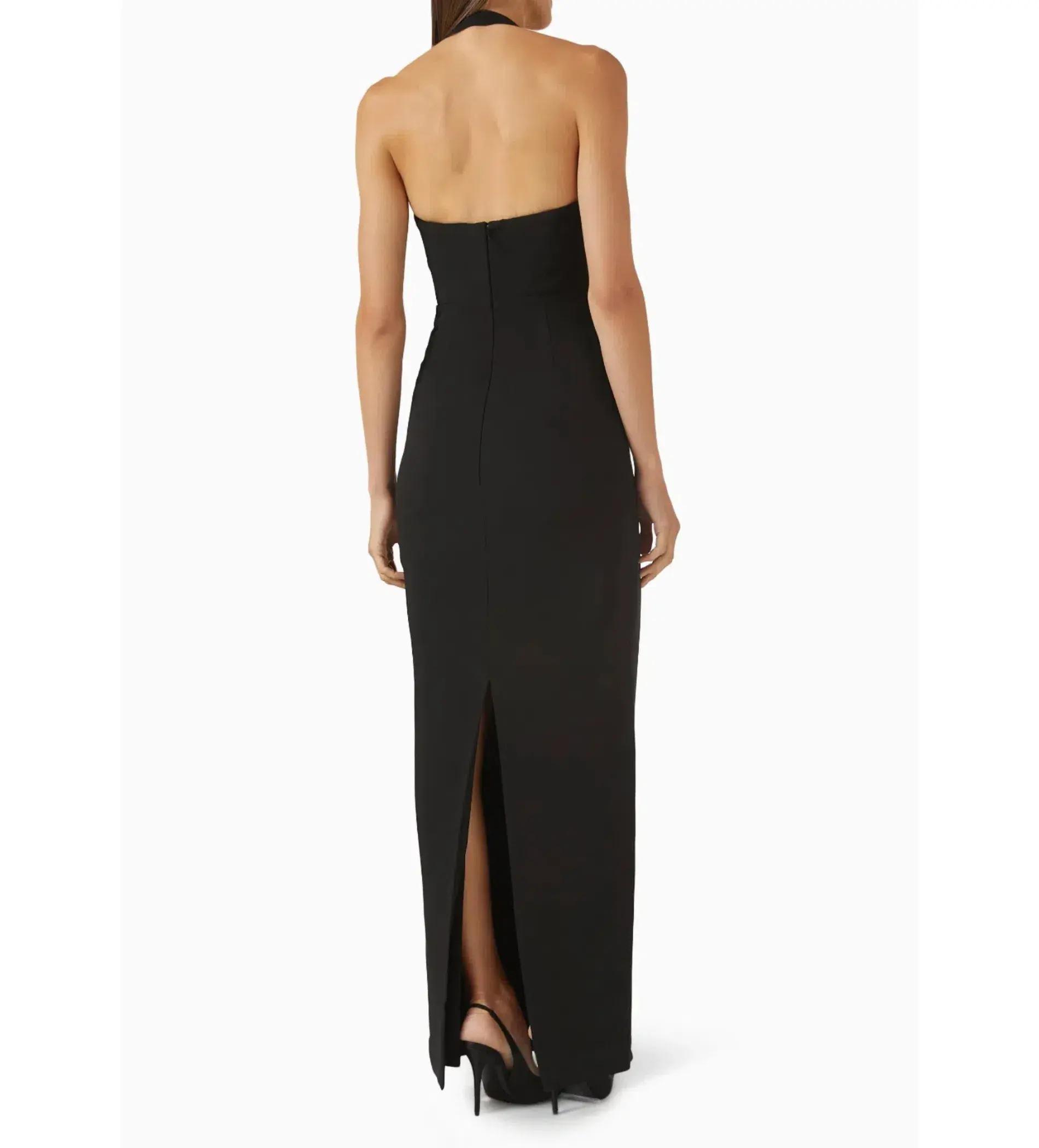  Rachel Gilbert Maria Haltereck Gown In Crepe Black Size 8 - Image 3