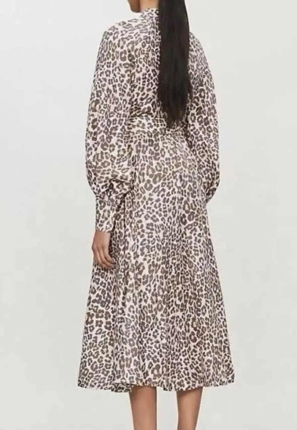 Zimmermann Sabotage Button Up Midi Dress Soft Leopard Size AU 8 - Image 3