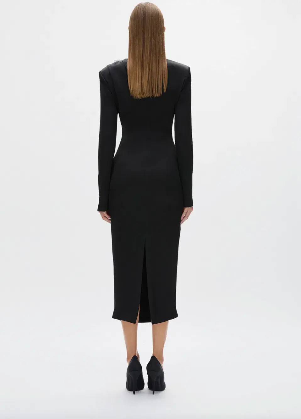 Rachel Gilbert Henrietta Midi Dress in Black Size AU 6  - Image 5