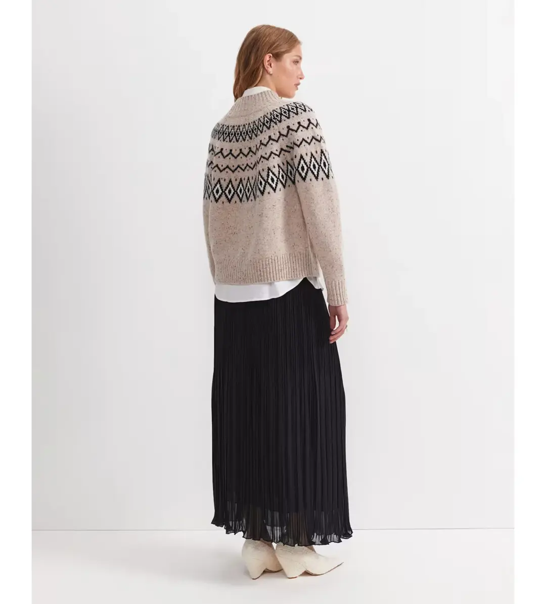 Sportscraft Sunflower Fair Isle Wool Sweater Oatmeal One Size for rent on The Volte - main image