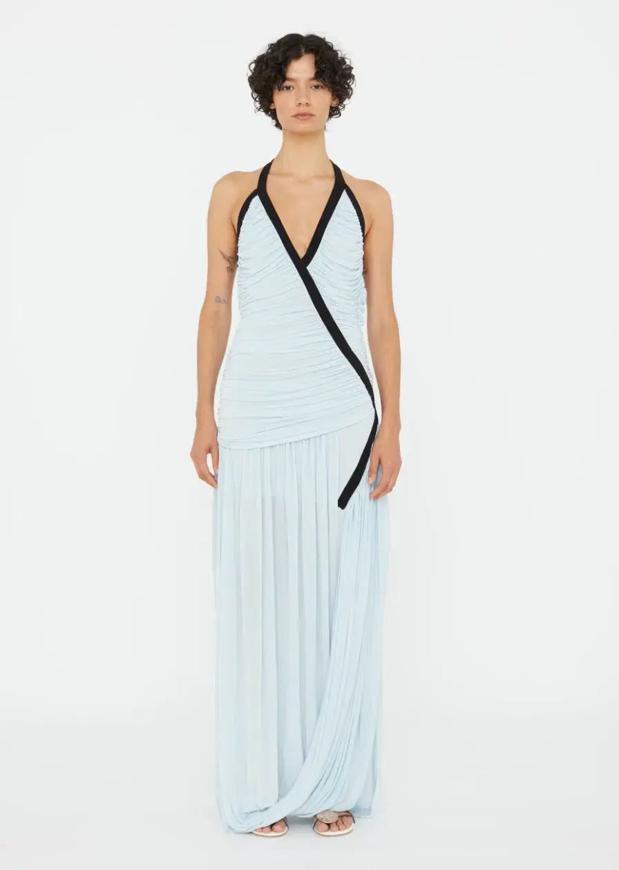 Christopher Esber Suspended Jersey Tidal Dress Maxi Blue Size AU 12 - Image 1