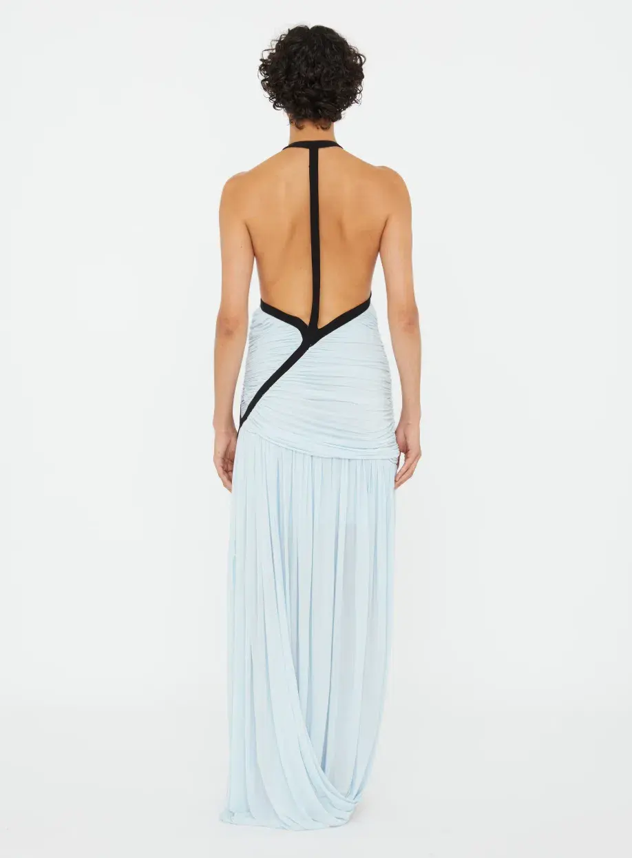 Christopher Esber Suspended Jersey Tidal Dress Maxi Blue Size AU 12 - Image 2