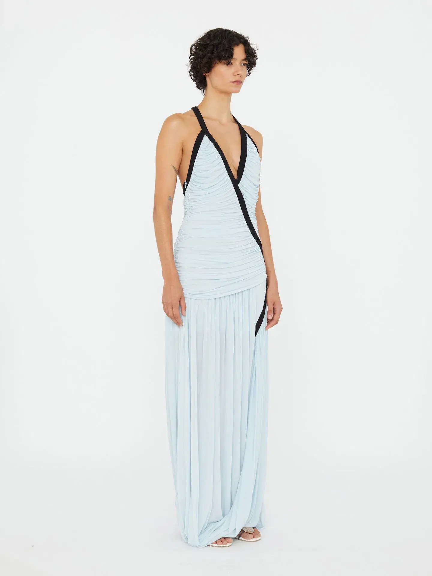 Christopher Esber Suspended Jersey Tidal Dress in Clear Blue/Black Size 14 - Image 2