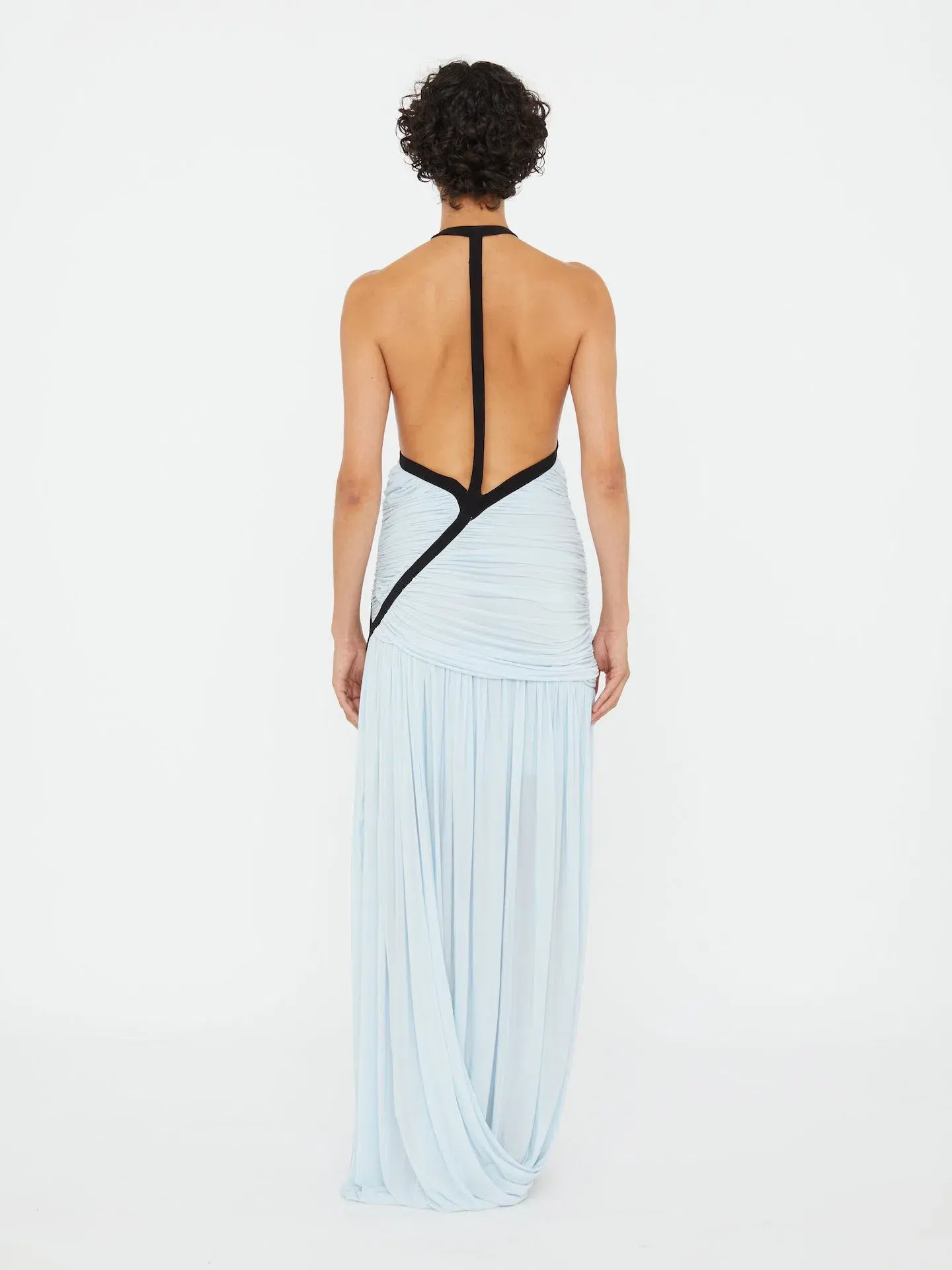 Christopher Esber Suspended Jersey Tidal Dress in Clear Blue/Black Size 14 - Image 3
