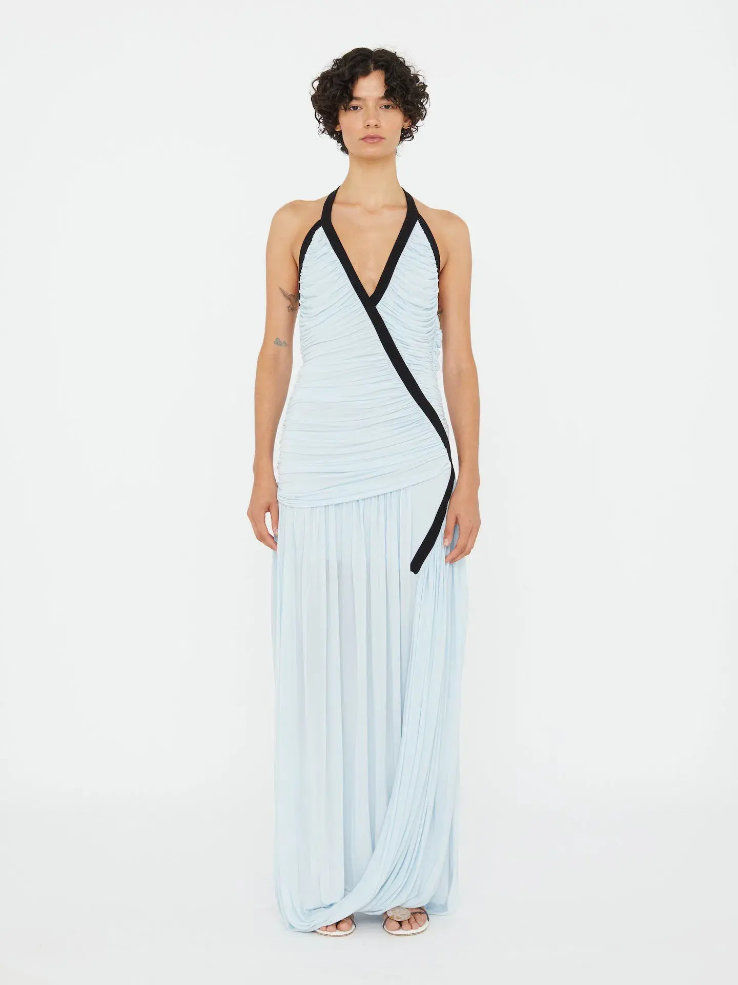 Christopher Esber Suspended Jersey Tidal Dress in Clear Blue/Black Size 14 - Image 1