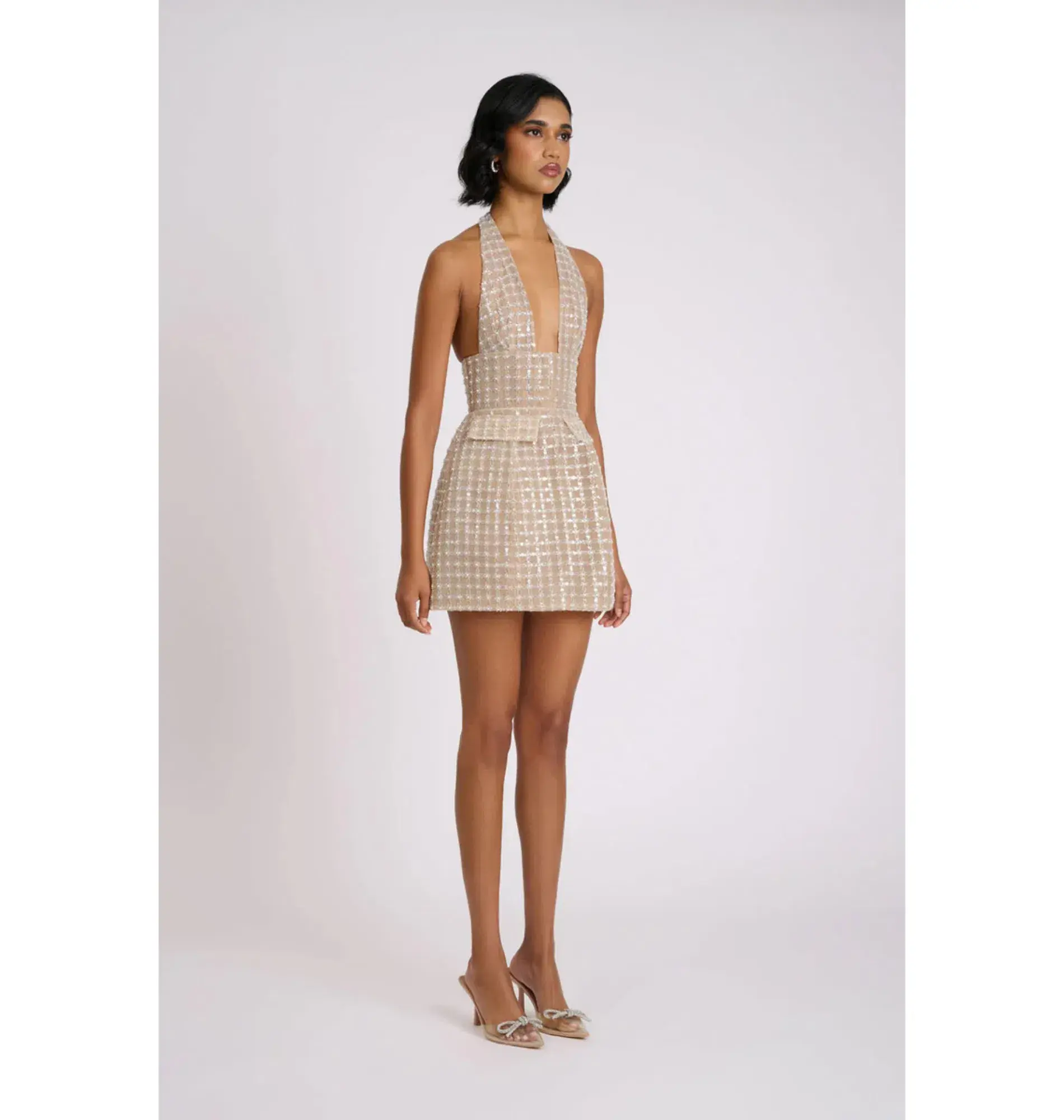 Eliya The Label Roberta Mini Dress Beige Size XL / AU 14 - Image 2
