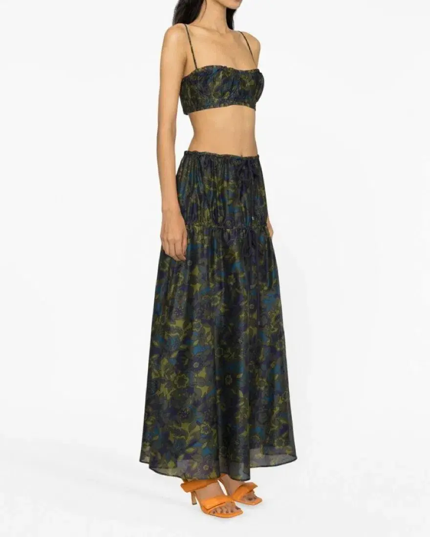 Sir the Label Valerie Ruched Multi Floral Top & Skirt Set size 2 - Image 1