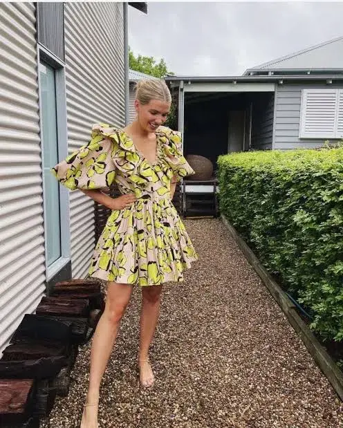 Aje Pelicano Citrus Bloom Ruffle Mini Dress Print Size 4 - Image 3