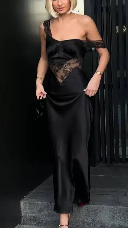 Benni Robbie Satin Robe Dress Black Size AU 14  - Image 4