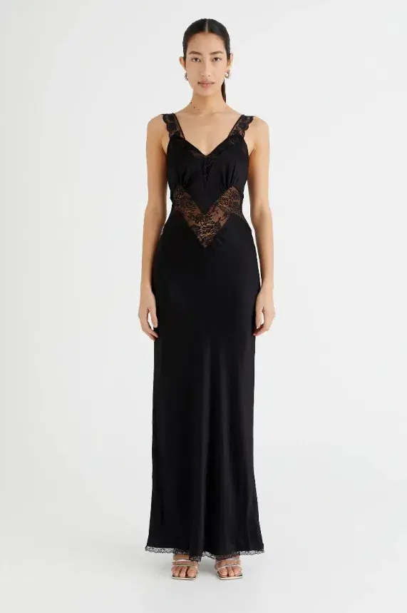 Benni Robbie Satin Robe Dress Black Size AU 14  - Image 1