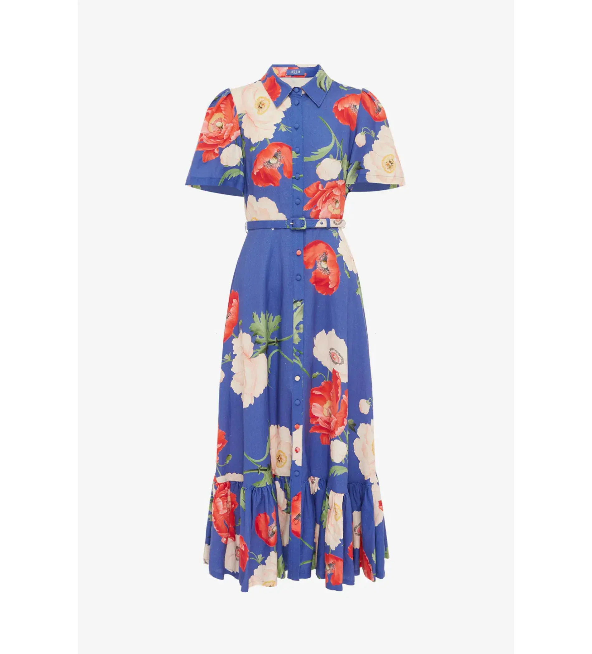 Leo Lin Becca Midi Dress Poppy Print Size 12 - Image 5