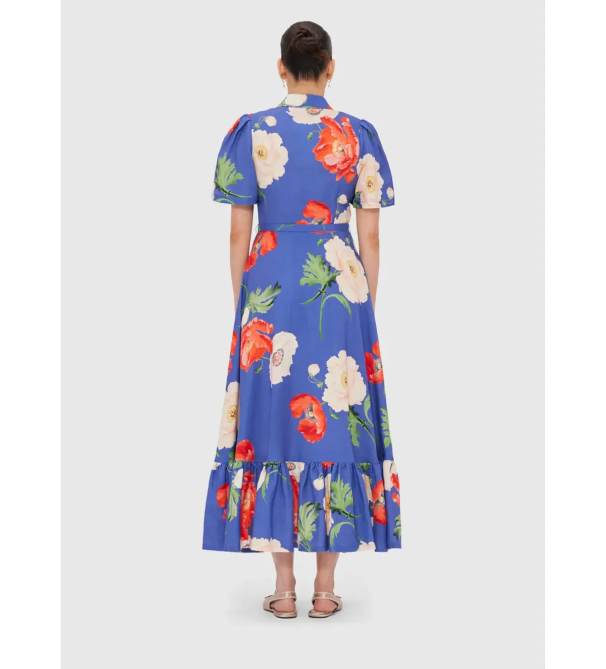Leo Lin Becca Midi Dress Poppy Print Size 12 - Image 4