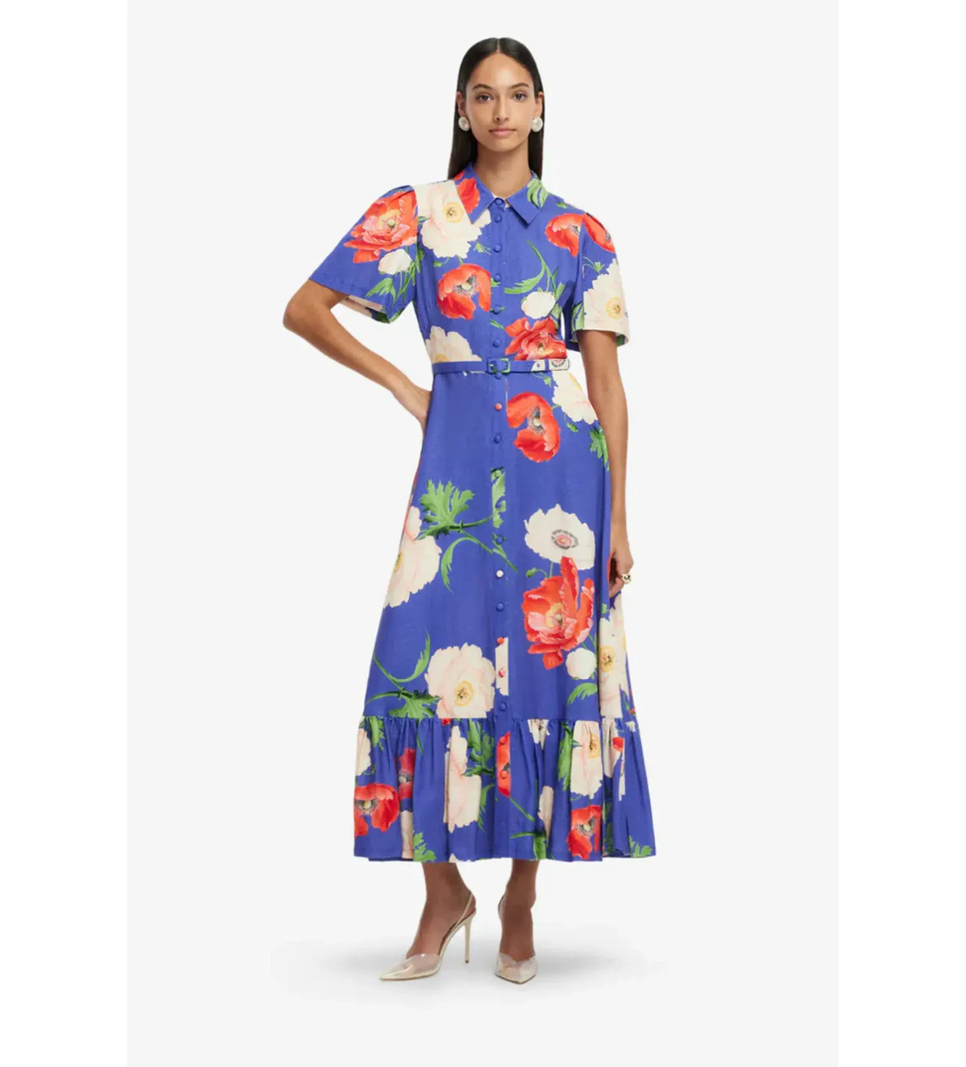 Leo Lin Becca Midi Dress in Blue Size AU 16 - Image 3