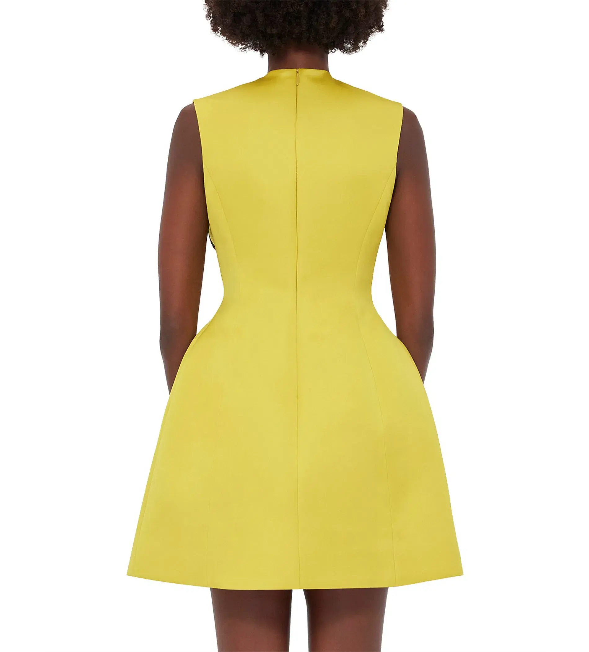 Leo Lin Bree V Neck Mini Dress in Mustard Size AU 6 - Image 3