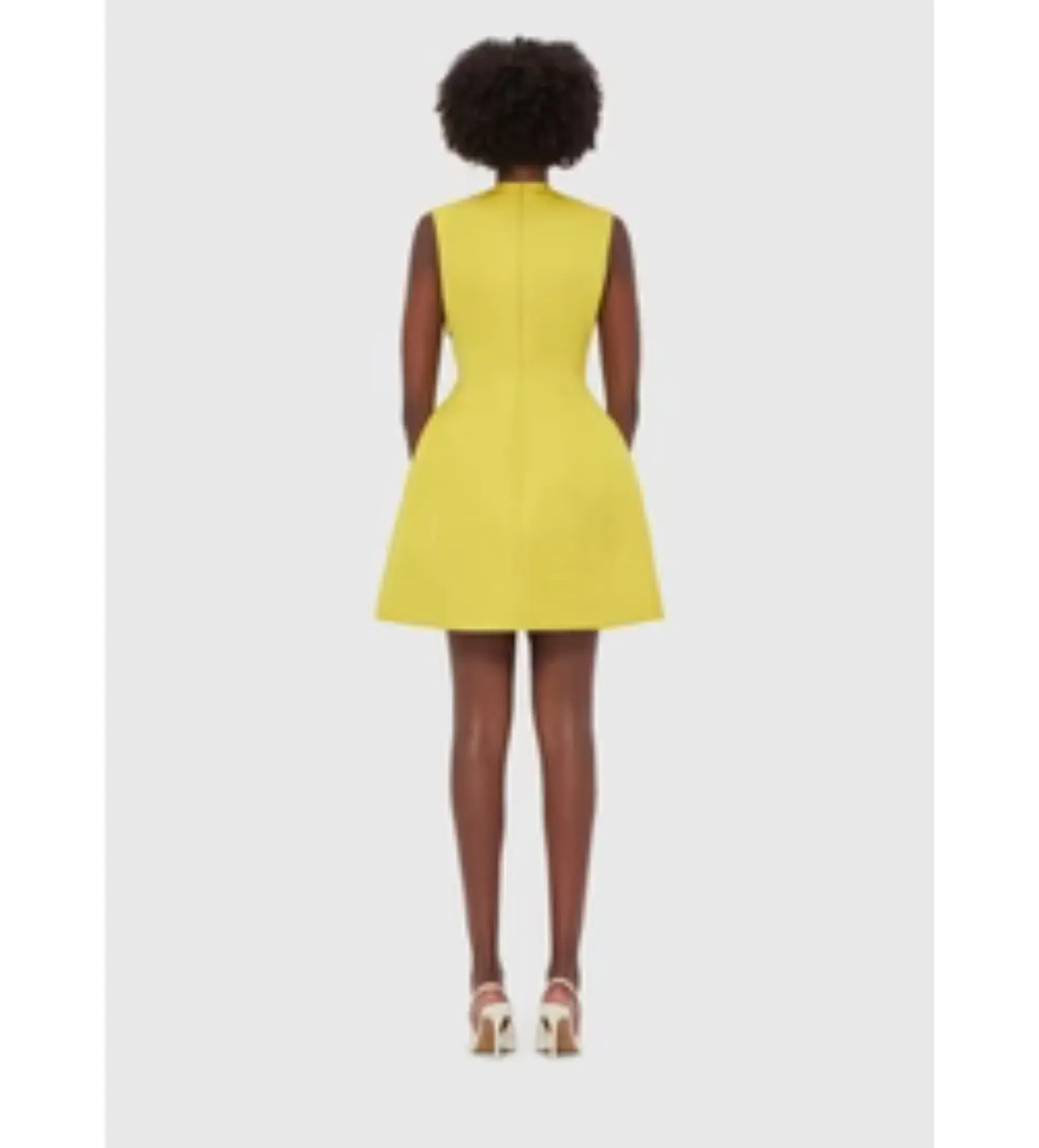 Leo Lin Bree V Neck Mini Dress in Yellow Size AU 12 - Image 7